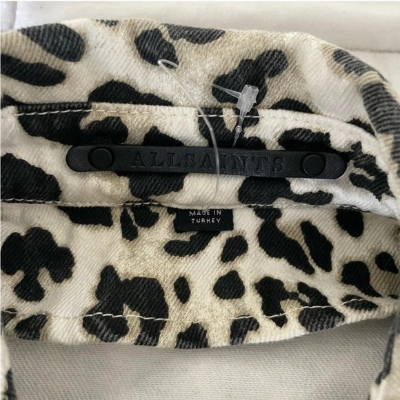 All Saints Leo leopard denim jacket - Picture 8 of 11